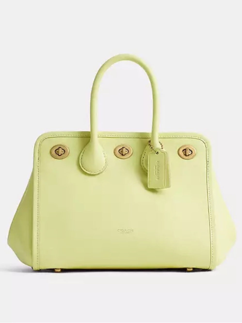 Coach Turnlock Tote Bag 22 — Pale Citrus